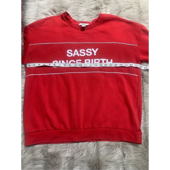 Forever 21 Sassy Since Birth Red Pullover Sweatshirt Large - Picture 6 of 6